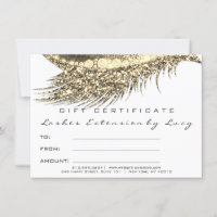 Lashes Beauty Makeup Zertifikat Geschenk Gold Weiß