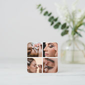 Lashes Beauty Salon Makeup Artist 4 Fotos QR Code Quadratische Visitenkarte (Stehend Vorderseite)