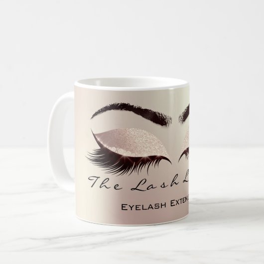 Lashes Beauty Studio Blush Eye Glitzer Kaffeetasse (Vorderseite Links)