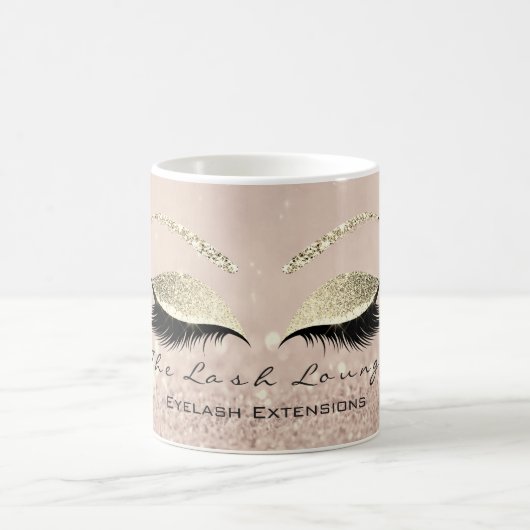 Lashes Beauty Studio Body Gold Glitzer Kaffeetasse (Mittel)