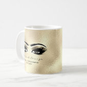 Lashes Beauty Studio Gold Eyes Glitzer Kaffeetasse (Vorderseite Links)