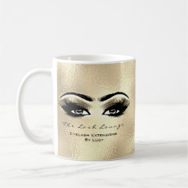 Lashes Beauty Studio Gold Eyes Glitzer Kaffeetasse