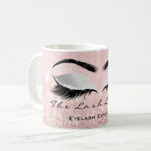 Lashes Beauty Studio Grau Eye Glitzer Kaffeetasse