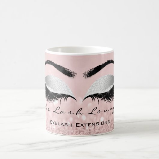 Lashes Beauty Studio Grau Eye Glitzer Kaffeetasse (Mittel)