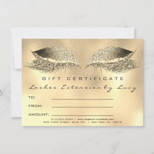 Lashes Beauty Studio Makeup Certificate Geschenk G (Vorderseite)