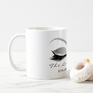 Lashes Beauty Studio Silver Grau Glitzer Kaffeetasse