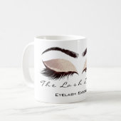 Lashes Beauty Studio White Eyes Glitzer Kaffeetasse (Vorderseite Links)