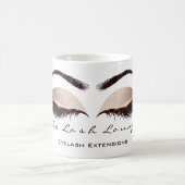 Lashes Beauty Studio White Eyes Glitzer Kaffeetasse (Mittel)