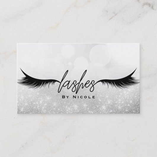 Lashes Black Eyelashes Erweiterungen Makeup Sparkl Visitenkarte (Vorderseite)