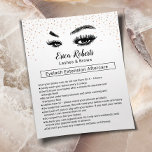 Lashes & braun Eyelash Aftercare Instruktion Flyer<br><div class="desc">Lashes Makeup Artist Aftercare Instruction Flyer.</div>