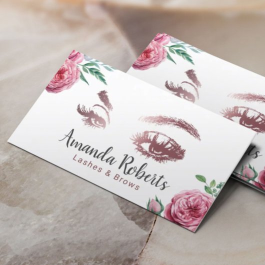 Lashes & braun Makeup Artist Wasserfarben Visitenkarte