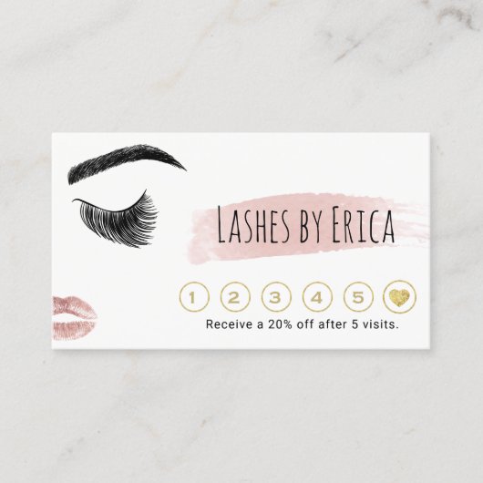Lashes Brow Makeup Artist Blush Wasserfarbe Loyali Treuekarte (Vorderseite)