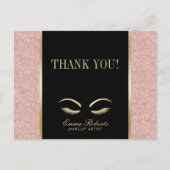 Lashes & Brow Makeup Rose Gold Vielen Dank Postkarte (Vorderseite)