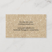 Lashes Brows Beauty Salon Black & Gold Glitzer Visitenkarte (Rückseite)
