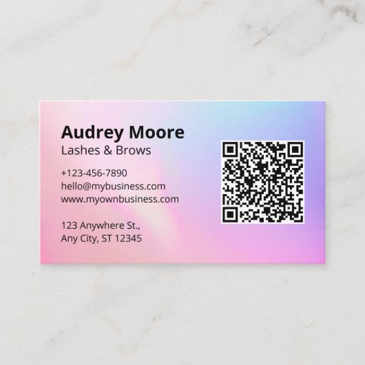 Lashes Brows Beruflich Lash Tech Visitenkarte (Vorderseite)