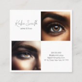 Lashes & Brows Business Card Quadratische Visitenkarte (Rückseite)