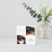 Lashes & Brows Business Card Quadratische Visitenkarte (Stehend Vorderseite)