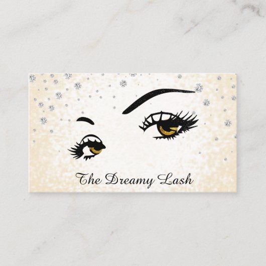 *~* Lashes Brows Extensions Bling Glitzer Visitenkarte (Vorderseite)