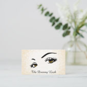 *~* Lashes Brows Extensions Gold Glitzer QR Visitenkarte (Stehend Vorderseite)