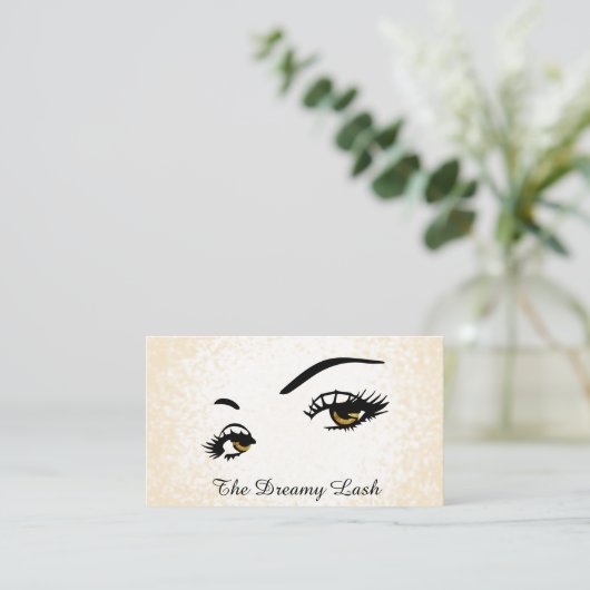 *~* Lashes Brows Extensions Gold Glitzer QR Visitenkarte (Stehend Vorderseite)