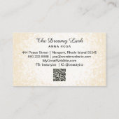 *~* Lashes Brows Extensions Gold Glitzer QR Visitenkarte (Rückseite)