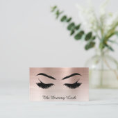 *~* Lashes Brows Extensions QR Metal PEACH BRONZE Visitenkarte (Stehend Vorderseite)