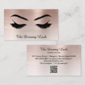 *~* Lashes Brows Extensions QR Metal PEACH BRONZE Visitenkarte (Vorne/Hinten)