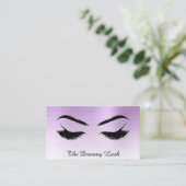 *~* Lashes Brows Extensions QR Metal VIOLET Visitenkarte (Stehend Vorderseite)