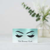 *~* Lashes Brows Extensions QR Metallic AQUAMARIN  Visitenkarte (Stehend Vorderseite)
