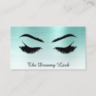 *~* Lashes Brows Extensions QR Metallic AQUAMARIN Visitenkarte