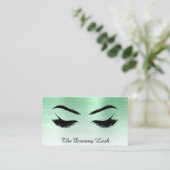 *~* Lashes Brows Extensions QR Metallic Mint Visitenkarte (Stehend Vorderseite)