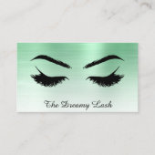 *~* Lashes Brows Extensions QR Metallic Mint Visitenkarte (Vorderseite)