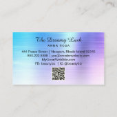 *~* Lashes Brows Extensions QR Ombre Blue Glitzer Visitenkarte (Rückseite)
