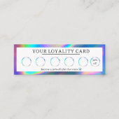 Lashes Brows Holographic Loyality Card Mini Visitenkarte (Vorderseite)