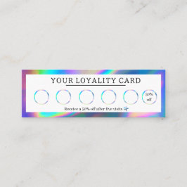 Lashes Brows Holographic Loyality Card Mini Visitenkarte