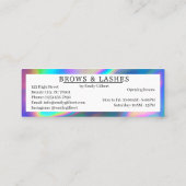 Lashes Brows Holographic Loyality Card Mini Visitenkarte (Rückseite)