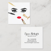 Lashes Brows Lips Makeup Artist Beauty Salon Quadratische Visitenkarte (Vorne/Hinten)