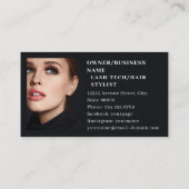 Lashes Brows Makeup Artist Black 1 Foto Business Visitenkarte (Rückseite)