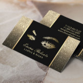 Lashes Brows Makeup Artist Black & Gold Ombre Visitenkarte