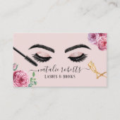 Lashes Brows Makeup Artist Blush Floral Eyelash Visitenkarte (Vorderseite)