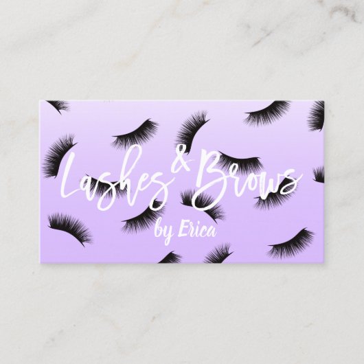 Lashes Brows Makeup Artist Classy Lavender Visitenkarte (Vorderseite)