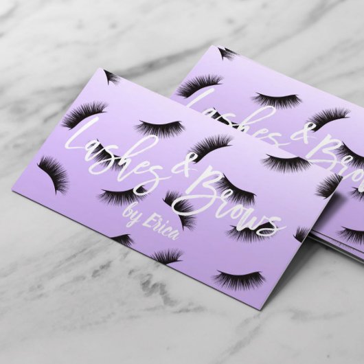 Lashes Brows Makeup Artist Classy Lavender Visitenkarte