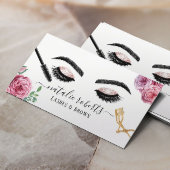 Lashes Brows Makeup Artist Elegantes florales Eyel Visitenkarte