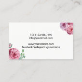 Lashes Brows Makeup Artist Elegantes florales Eyel Visitenkarte (Rückseite)