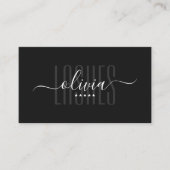 Lashes Brows Makeup Artist Elegantes Schwarzes Skr Visitenkarte (Vorderseite)