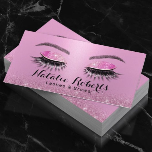 Lashes Brows Makeup artist Girly Pink Salon Visitenkarte