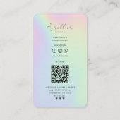 Lashes Brows Makeup Artist Holographic Modern Visitenkarte (Rückseite)