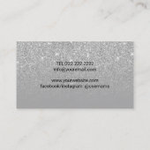 Lashes Brows Makeup Artist Moderner Silver Glitzer Visitenkarte (Rückseite)