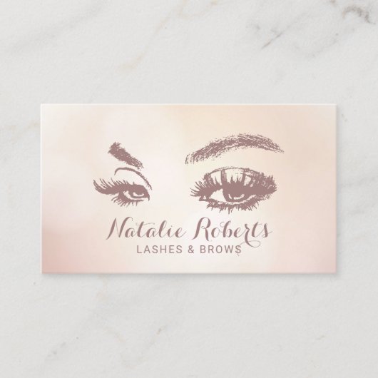 Lashes Brows Makeup Artist Pastel Beauty Salon Visitenkarte (Vorderseite)