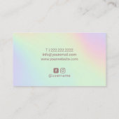 Lashes Brows Makeup Artist Pastel Holographic Visitenkarte (Rückseite)